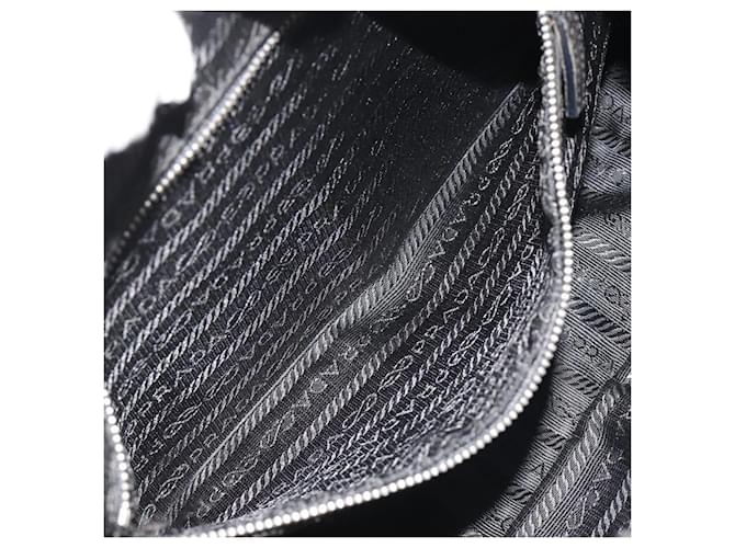 Borsa a tracolla PRADA Nylon Nero Argento Auth 190337A - vista 24