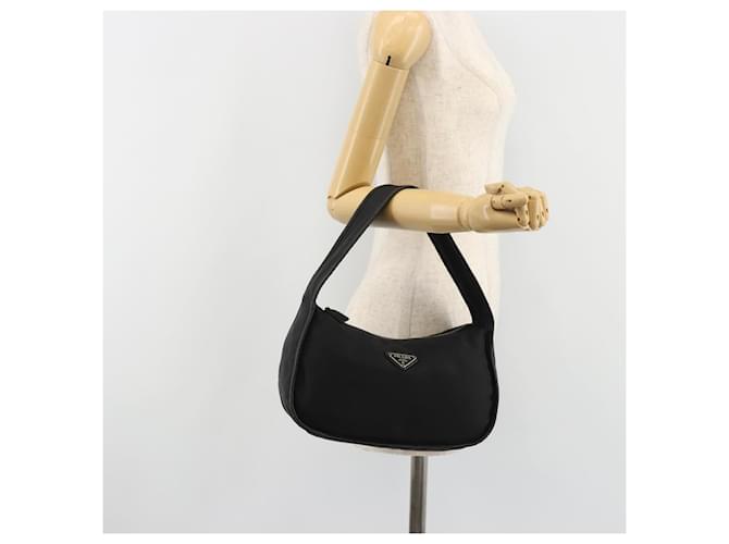 Borsa a tracolla PRADA Nylon Nero Argento Auth 190337A - vista 25