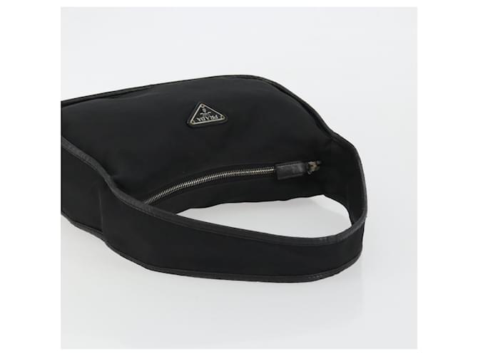 Borsa a tracolla PRADA Nylon Nero Argento Auth 190337A - vista 7