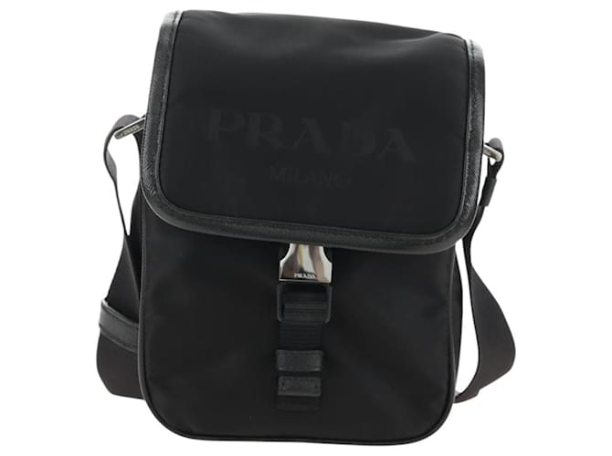 Borsa a Spalla PRADA Nylon Nero Argento Auth am11956SAM - vista 13