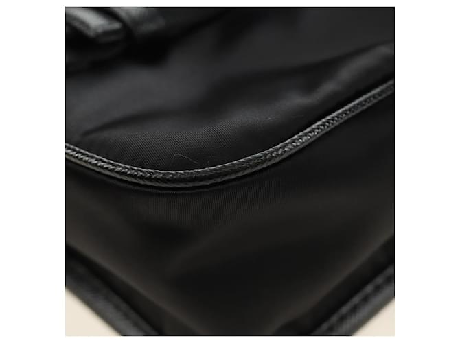 Borsa a Spalla PRADA Nylon Nero Argento Auth am11956SAM - vista 16