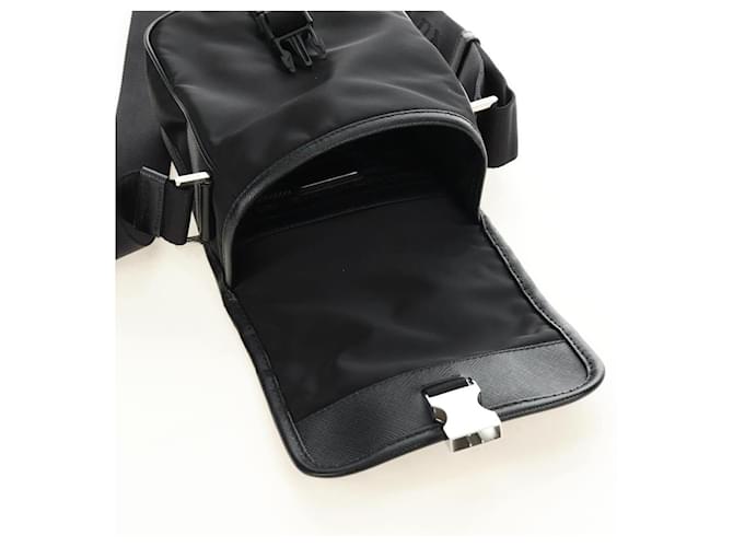 Borsa a Spalla PRADA Nylon Nero Argento Auth am11956SAM - vista 23