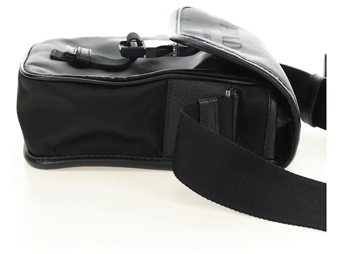 Borsa a Spalla PRADA Nylon Nero Argento Auth am11956SAM - vista 4
