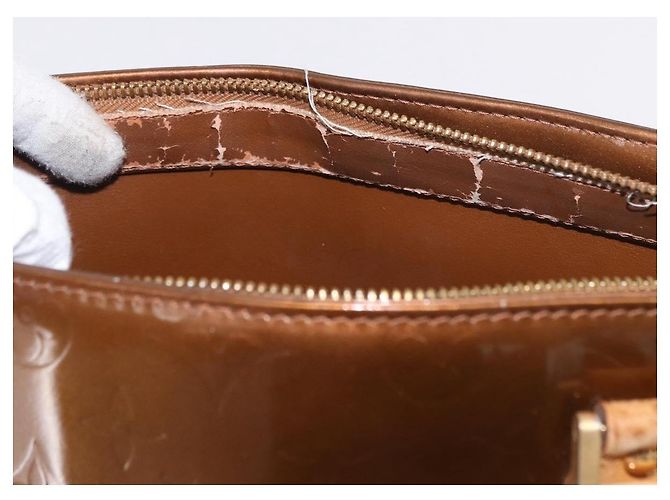 LOUIS VUITTON Borsa Monogram Vernis Houston Bronze M91122 LV Auth bs35800 Bronzo - vista 25