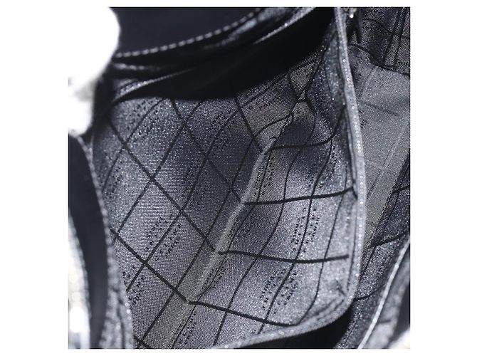 Céline Borsa a Spalla CELINE in Pelle Nera Argento Auth ep15031 Nero - vista 23