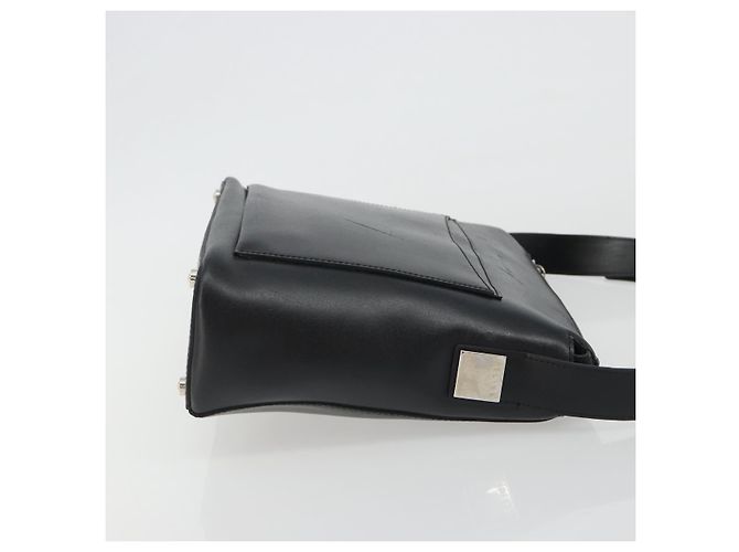 Céline Borsa a Spalla CELINE in Pelle Nera Argento Auth ep15031 Nero - vista 3