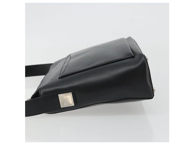 Céline Borsa a Spalla CELINE in Pelle Nera Argento Auth ep15031 Nero - vista 4
