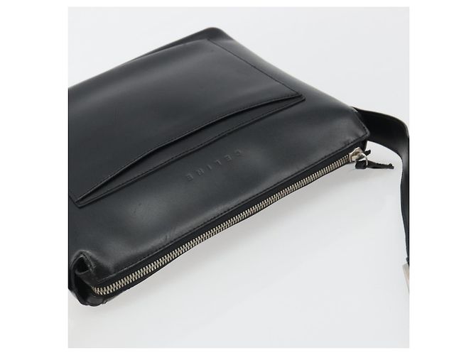 Céline Borsa a Spalla CELINE in Pelle Nera Argento Auth ep15031 Nero - vista 6