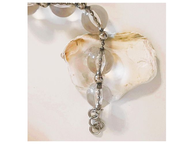 Bracciale Dolce & Gabbana con perle trasparenti e acciaio Argento - vista 3