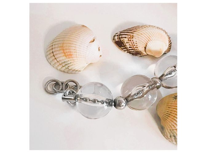 Bracciale Dolce & Gabbana con perle trasparenti e acciaio Argento - vista 6