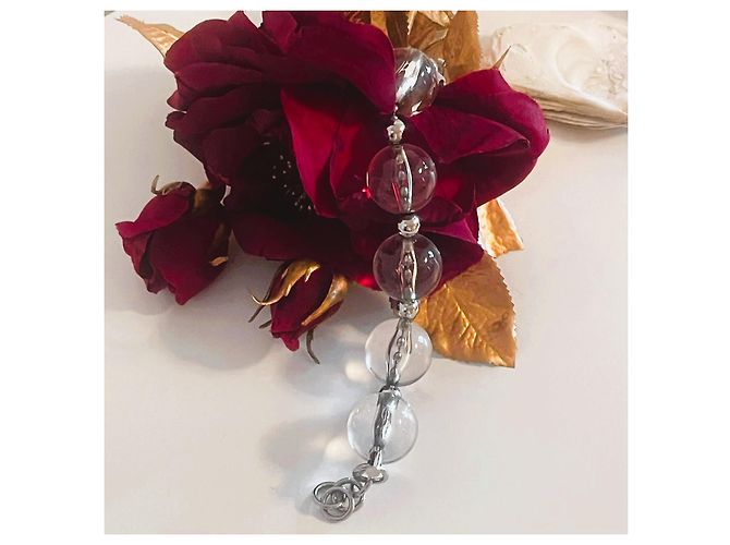 Bracciale Dolce & Gabbana con perle trasparenti e acciaio Argento - vista 9