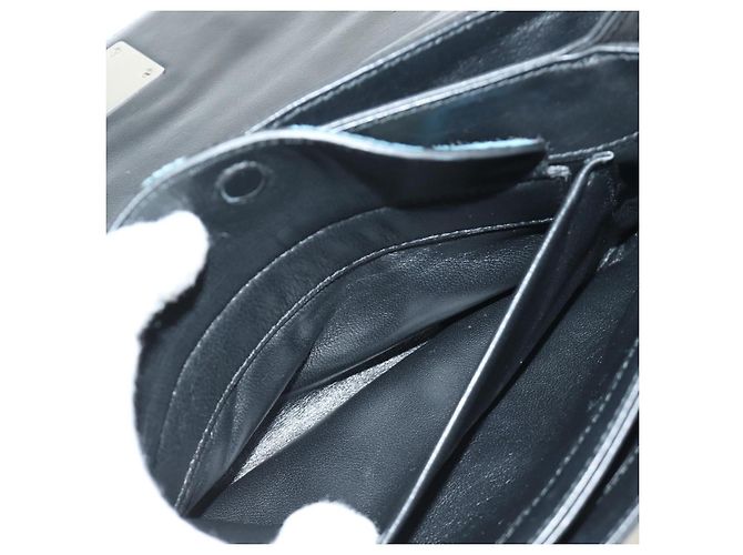 Borsa a Spalla con Catena PRADA in Pelle di Vitello Light Blue Silver Auth 189257V Argento Blu chiaro - vista 29