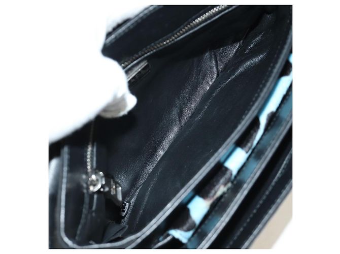 Borsa a Spalla con Catena PRADA in Pelle di Vitello Light Blue Silver Auth 189257V Argento Blu chiaro - vista 30