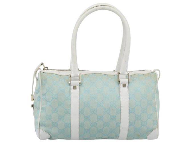 Borsa GUCCI GG Canvas Azzurro oro 000 0851 Auth ep14922 D'oro Blu chiaro - vista 13