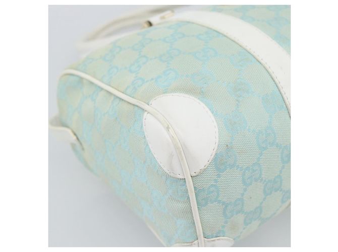 Borsa GUCCI GG Canvas Azzurro oro 000 0851 Auth ep14922 D'oro Blu chiaro - vista 18