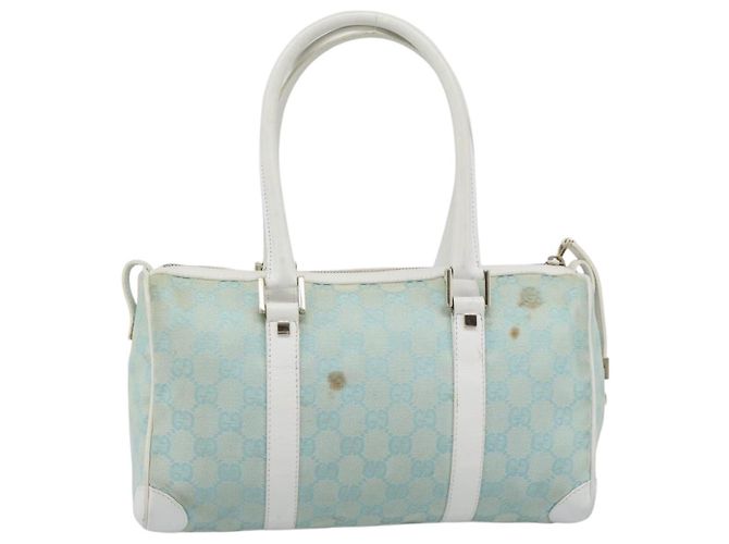 Borsa GUCCI GG Canvas Azzurro oro 000 0851 Auth ep14922 D'oro Blu chiaro - vista 2