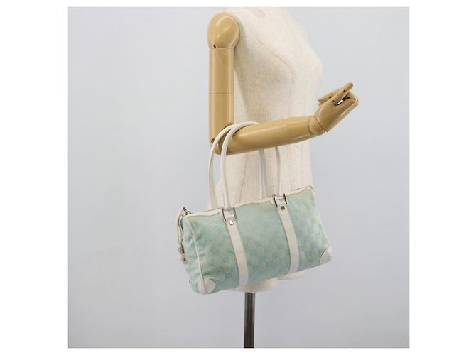 Borsa GUCCI GG Canvas Azzurro oro 000 0851 Auth ep14922 D'oro Blu chiaro - vista 24