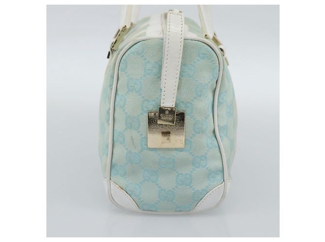 Borsa GUCCI GG Canvas Azzurro oro 000 0851 Auth ep14922 D'oro Blu chiaro - vista 3