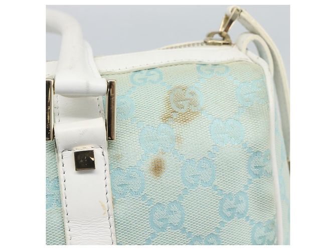 Borsa GUCCI GG Canvas Azzurro oro 000 0851 Auth ep14922 D'oro Blu chiaro - vista 9