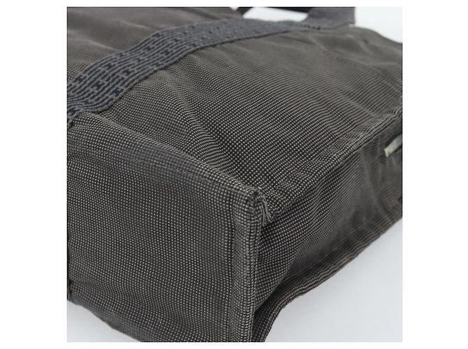 Hermès HERMES Her Line MM Handtasche Canvas Grau Silber Authentisch 189686 Braun - Ansicht 15