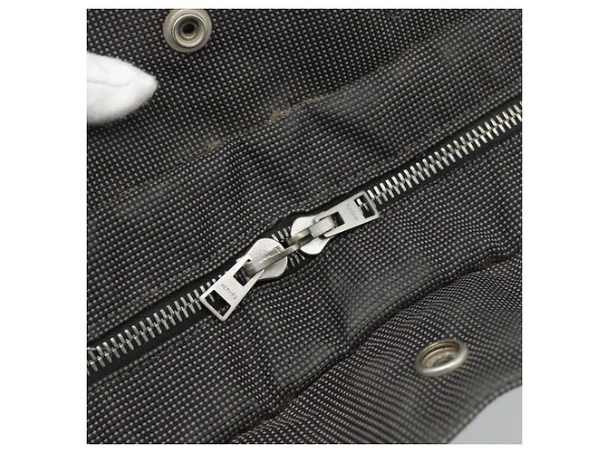 Hermès HERMES Her Line MM Handtasche Canvas Grau Silber Authentisch 189686 Braun - Ansicht 17