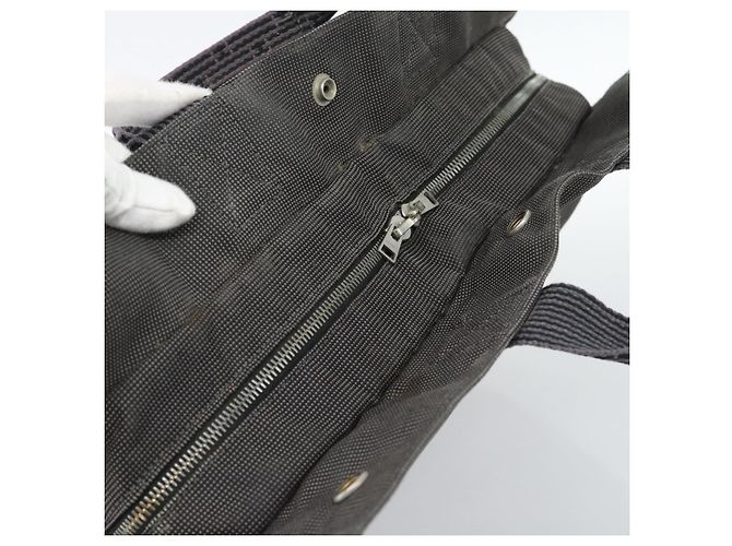 Hermès HERMES Her Line MM Handtasche Canvas Grau Silber Authentisch 189686 Braun - Ansicht 6
