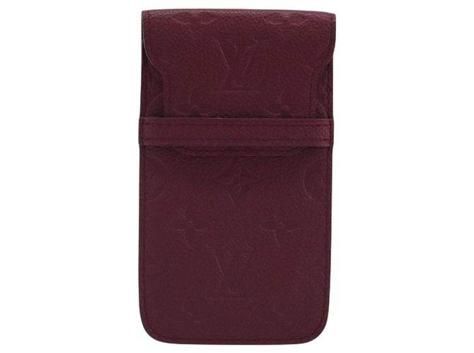 LOUIS VUITTON Monogram Empreinte Phone Soft Case Wine Red M60375 Auth bs35802V Bordò Monogramma - vista 13