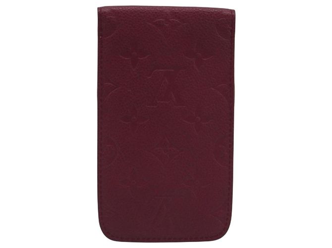 LOUIS VUITTON Monogram Empreinte Phone Soft Case Wine Red M60375 Auth bs35802V Bordò Monogramma - vista 2