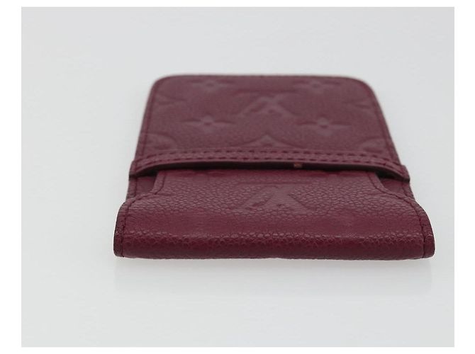 LOUIS VUITTON Monogram Empreinte Phone Soft Case Wine Red M60375 Auth bs35802V Bordò Monogramma - vista 5