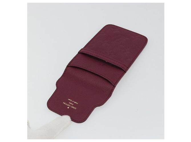 LOUIS VUITTON Monogram Empreinte Phone Soft Case Wine Red M60375 Auth bs35802V Bordò Monogramma - vista 8