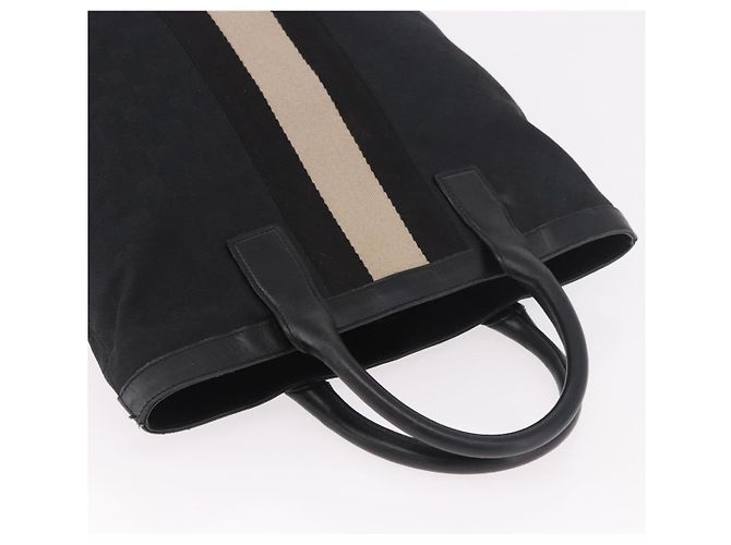 Borsa Tote GUCCI GG Canvas Sherry Line Nera 002 1098 Auth 187831 Nero - vista 7