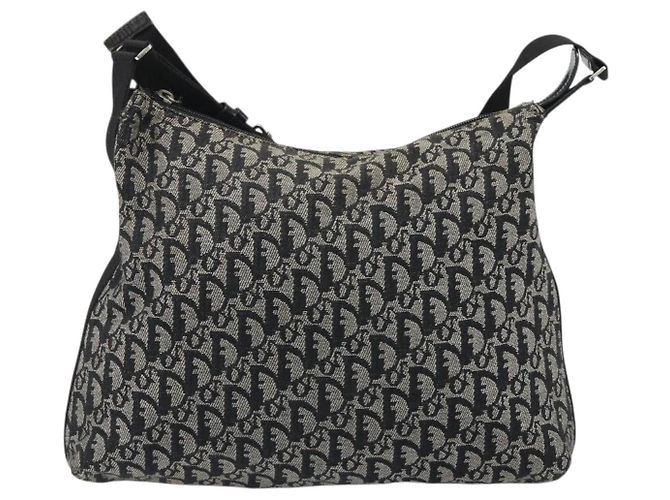 Borsa a tracolla Christian Dior Trotter Canvas Navy Silver Auth mr2575A Argento Blu navy - vista 13