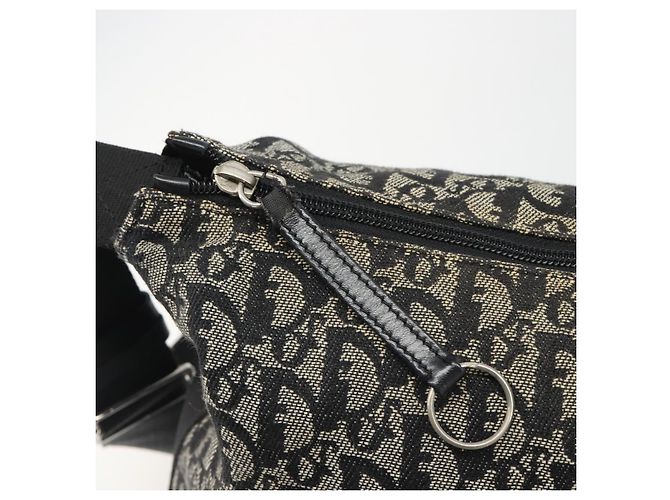 Borsa a tracolla Christian Dior Trotter Canvas Navy Silver Auth mr2575A Argento Blu navy - vista 18
