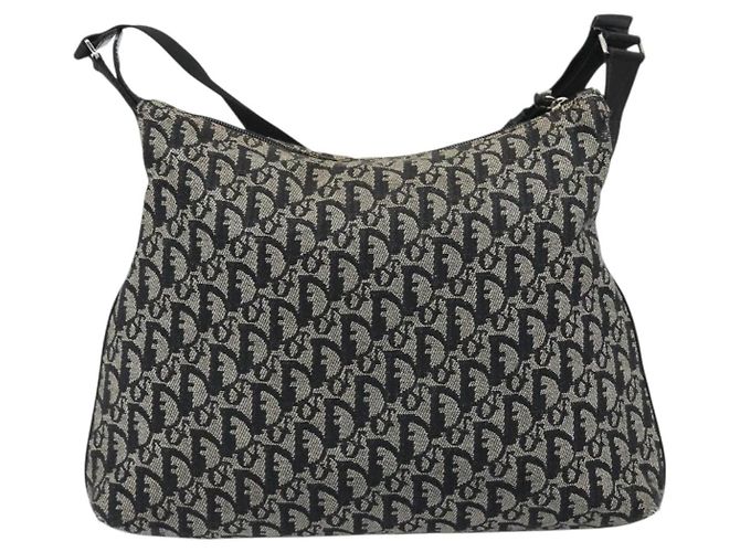 Borsa a tracolla Christian Dior Trotter Canvas Navy Silver Auth mr2575A Argento Blu navy - vista 2