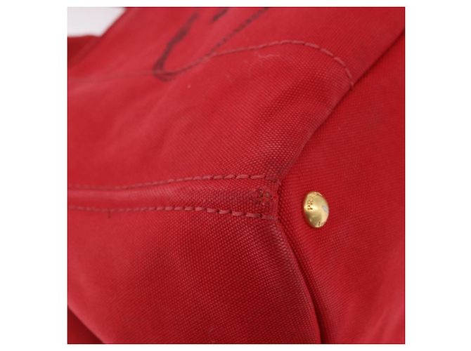 Borsa a mano PRADA Canapa MM in tela rossa Auth bs35937 Rosso - vista 10