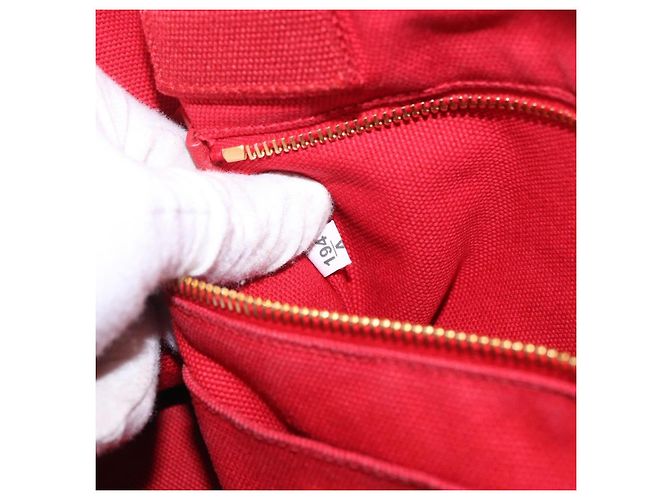 Borsa a mano PRADA Canapa MM in tela rossa Auth bs35937 Rosso - vista 12
