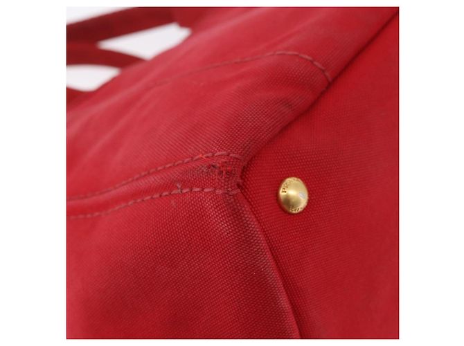 Borsa a mano PRADA Canapa MM in tela rossa Auth bs35937 Rosso - vista 15