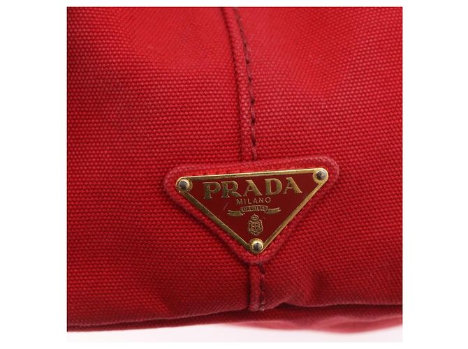 Borsa a mano PRADA Canapa MM in tela rossa Auth bs35937 Rosso - vista 17