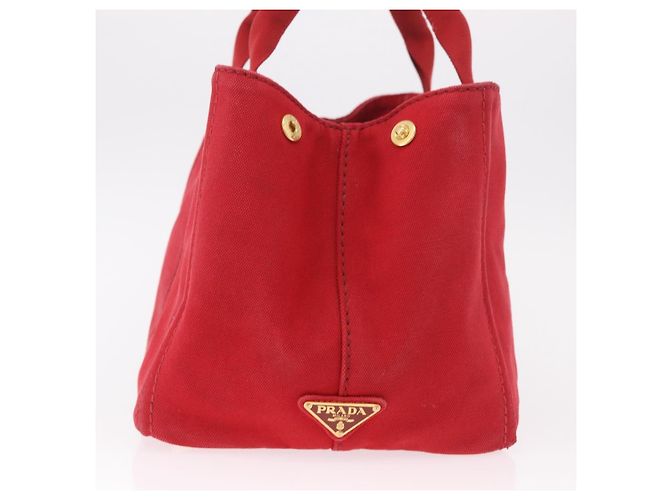 Borsa a mano PRADA Canapa MM in tela rossa Auth bs35937 Rosso - vista 5