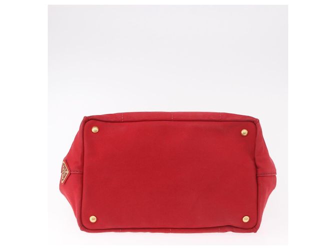 Borsa a mano PRADA Canapa MM in tela rossa Auth bs35937 Rosso - vista 6