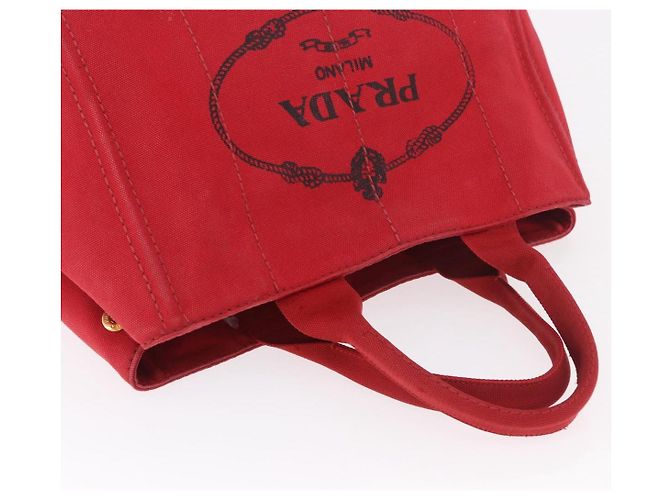 Borsa a mano PRADA Canapa MM in tela rossa Auth bs35937 Rosso - vista 7