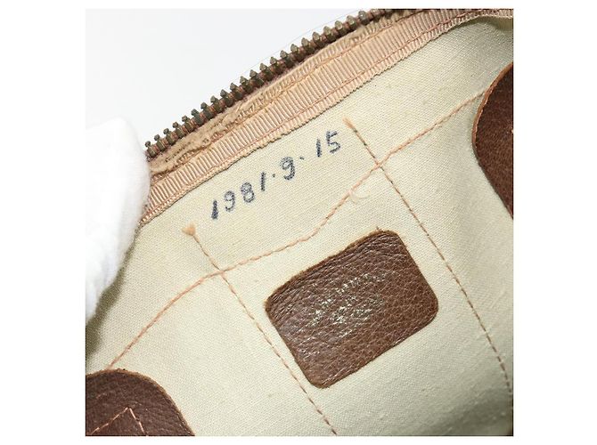 Bolsa de mão GUCCI GG Supreme Web Sherry Line PVC Bege Ouro Auth 187823 Dourado - vista 11