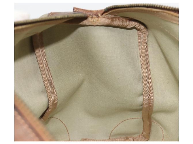 Bolsa de mão GUCCI GG Supreme Web Sherry Line PVC Bege Ouro Auth 187823 Dourado - vista 21