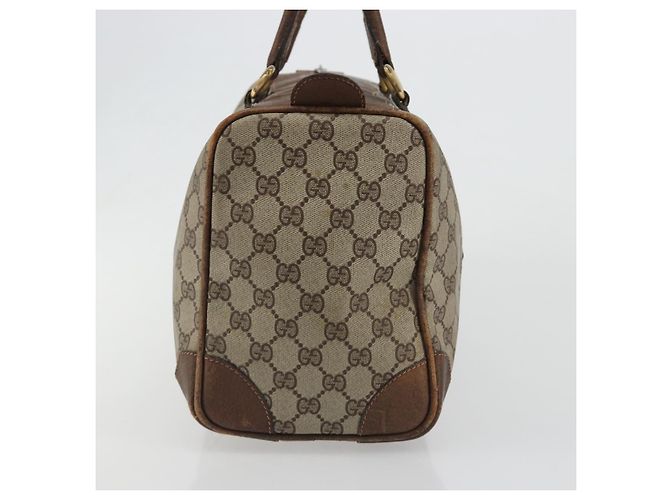 Bolsa de mão GUCCI GG Supreme Web Sherry Line PVC Bege Ouro Auth 187823 Dourado - vista 4