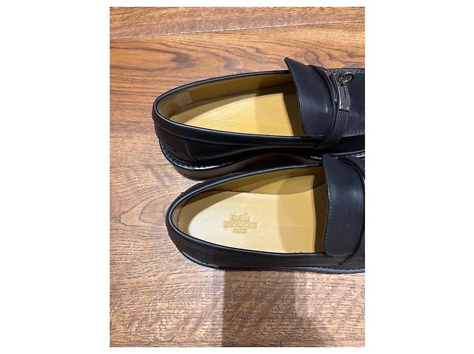 Mocassini Hermès Icone in pelle nera Nero - vista 11