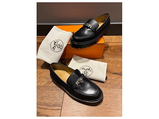 Mocassini Hermès Icone in pelle nera Nero - vista 2