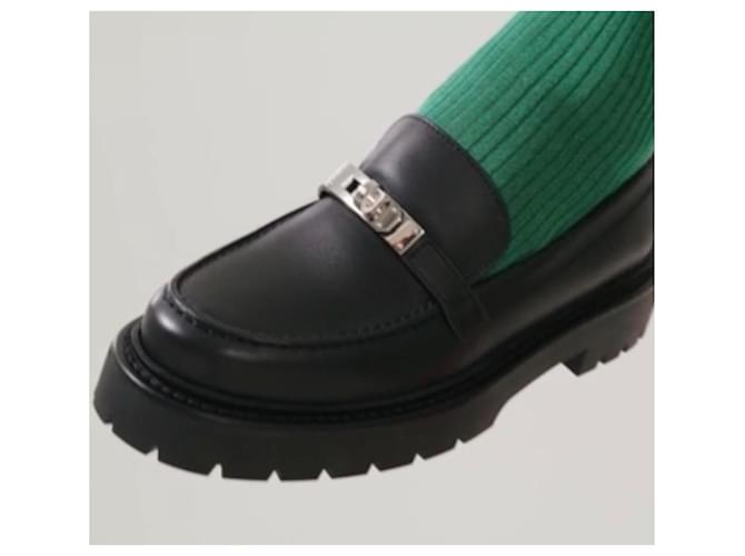 Mocassini Hermès Icone in pelle nera Nero - vista 3