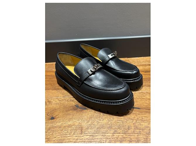 Mocassini Hermès Icone in pelle nera Nero - vista 6