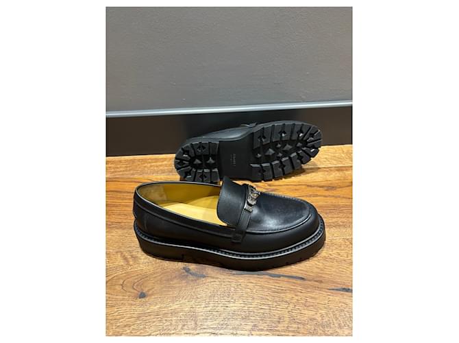 Mocassini Hermès Icone in pelle nera Nero - vista 8