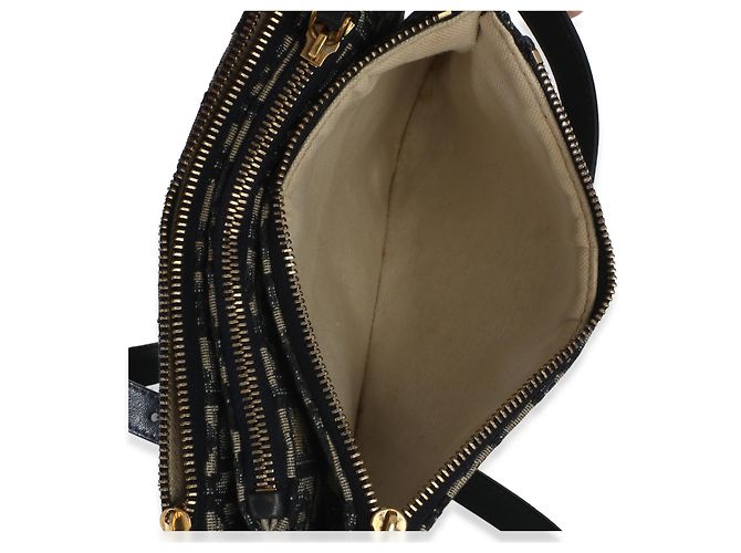 Pochette Triple Saddle in tela Oblique blu navy Christian Dior - vista 5